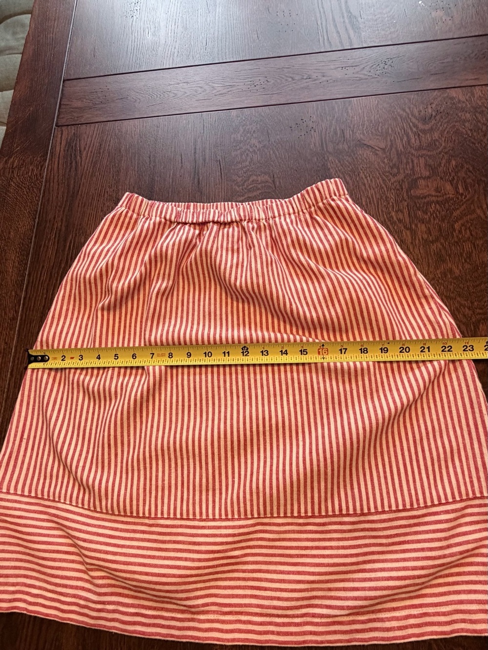 J. Crew Red/White Striped Elastic Waist Midi A-Line Skirt with pockets Small - Picture 11 of 11